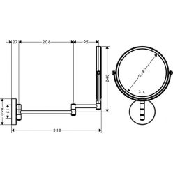 Зеркало для бритья Hansgrohe Logis Universal хром,  73561000