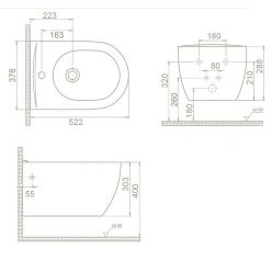 Биде подвесное CeraStyle City, BW002092U00