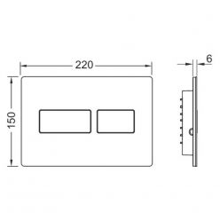 Инсталляция для унитаза TECE base kit 9400436, клавиша solid латунь с текстурой ромба