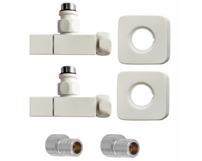 Комплект для подключения с вентилем (квадратный) 3/4" 1/2" белый , Stinox 