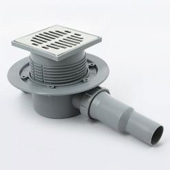 Душевой трап с сухим затвором McAlpine MRFG3 115х115 мм, горизонтальный выпуск 40/50 мм