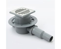 Душевой трап с сухим затвором McAlpine MRFG3 115х115 мм, горизонтальный выпуск 40/50 мм