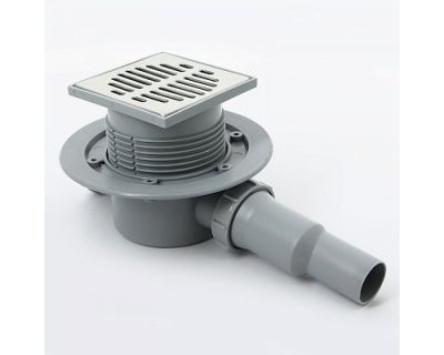 Душевой трап с сухим затвором McAlpine MRFG3 115х115 мм, горизонтальный выпуск 40/50 мм