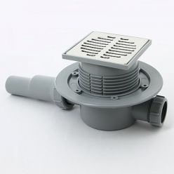 Душевой трап с сухим затвором McAlpine MRFG3 115х115 мм, горизонтальный выпуск 40/50 мм
