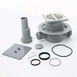 Душевой трап с сухим затвором McAlpine MRFG3 115х115 мм, горизонтальный выпуск 40/50 мм