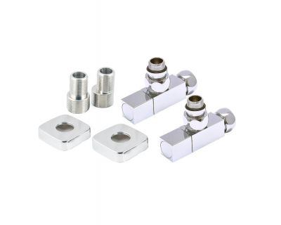 Комплект для подключения с вентилем (квадратный) 3/4" 1/2" хром глянец, Stinox 