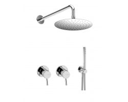 Душевая система скрытого монтажа Bruma Lusitano на 2 потока Set1071201CR-Double250, цвет хром глянец