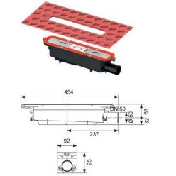Комплект линейного трапа TECEdrainprofile, SET 670800 (800 мм, сифон DN50)