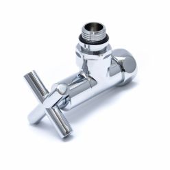 Угловой вентиль крест 1/2"х3/4" г/ш, хром глянец