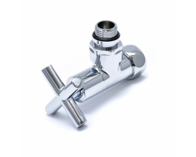 Угловой вентиль крест 1/2"х3/4" г/ш, хром глянец