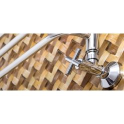 Угловой вентиль крест 1/2"х3/4" г/ш, хром глянец