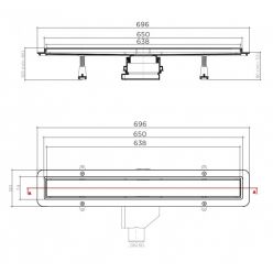 Душевой лоток Pestan Confluo Compact Line 650, 13702510 двухсторонний