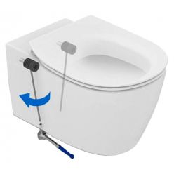 Инсталляция AlcaPlast AM101/1120 + клавиша смыва M570 (белая) + унитаз подвесной Ideal Standard Connect AquaBlade с сиденьем микролифт E047901+E772401