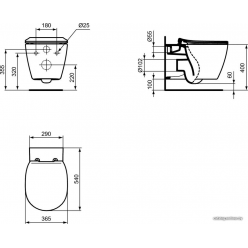 Инсталляция AlcaPlast AM101/1120 + клавиша смыва M570 (белая) + унитаз подвесной Ideal Standard Connect AquaBlade с сиденьем микролифт E047901+E772401