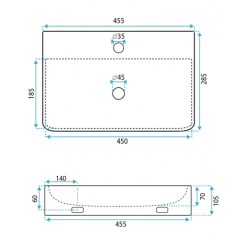 Умывальник на столешницу Rea NAOMI, REA-U0630