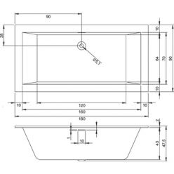 Акриловая ванна Riho Rethink Cubic 170x75, белый/матовый, BR0710500000000