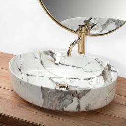 Умывальник на столешницу Rea QUEEN THUNDER SHINY, 550x415x140