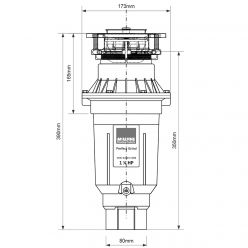 Измельчитель пищевых отходов McAlpine Perfect Grind® Slim, WDU-4ASEU-CARB