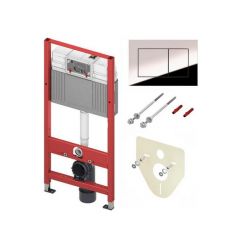 Комплект инсталляция TeceBase с белой кнопкой и унитаз подвесной Pestan Fluenta 49x35,5 Turbo 360° с пневмокрышкой,  40013803 + 40013801 + 9400413