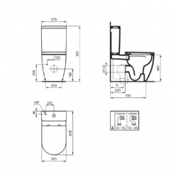 Комплект напольного унитаза Ideal Standard Ellisse RimLS+ с сиденьем Soft-Close, T569601
