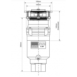 Измельчитель пищевых отходов McAlpine Perfect Grind® Slim, WDU-1ASEU-CARB
