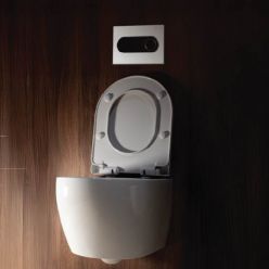 Комплект инсталляция TeceBase с белой кнопкой и унитаз подвесной Pestan Fluenta 49x35,5 Turbo 360° с пневмокрышкой,  40013803 + 40013801 + 9400413