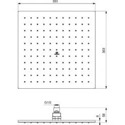 Верхний душ Ideal Standard IDEALRAIN 300 мм (латунь), A5805AA