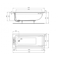 Акриловая ванна Ideal Standard LA DOLCE VITA 170x70 см в комплекте с ножками, T540201