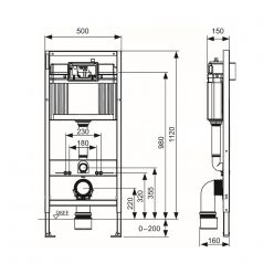 Инсталляция для унитаза TECE base kit 9400926, клавиша белая матовая