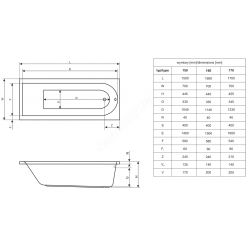 Акриловая ванна Excellent Aurum 160x70 WAEX.AUR16WH