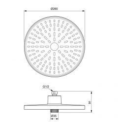 Верхний душ Ideal Standard 260ММ ALU+ IDEAL STANDARD на 2 режима, черный матовый, BD581XG