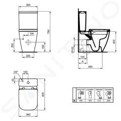 Напольный унитаз Ideal Standard i.life S, T500001+T473501+T532901с бачком и крышкой Soft-close (безободковый)