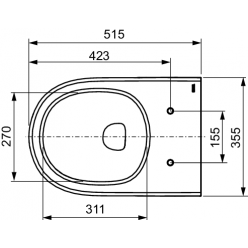 Унитаз подвесной TECEloft 51,5x35,5 в комплекте с крышкой Soft Close, смыв торнадо, 9700224