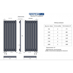 Радиатор Ростела Flat 6 / 410х1750 черный муар 9005