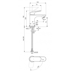 Смеситель Ideal Standart CeraLife O для раковины H75, BE001AA