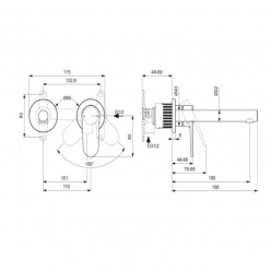 Смеситель для умывальника Ideal Standard CeraLife O (отдельно докупается A1313NU), BE019AA