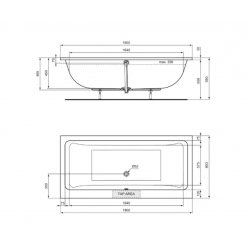 Акриловая ванна Ideal Standard LA DOLCE VITA 190x90 см в комплекте с ножками, T540701
