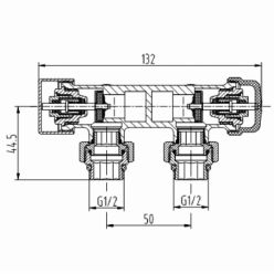 Комплект угловой с термоголовкой для подключения радиатора (бинокль для радиаторов), белый