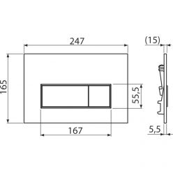 Комплект: Инсталляция AlcaPlast + унитаз Ideal Standard Ellise + клавиша смыва M571 (хром), AM101/1120-4:1M571-VE-01+T569201