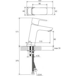 Смеситель для умывальника Ravak 10° Free -TD F 014.00, X070129