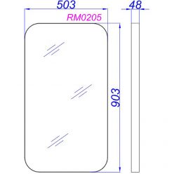 Зеркало в металлической раме Aqwella RM 50x90x4 см черное, RM0205BLK