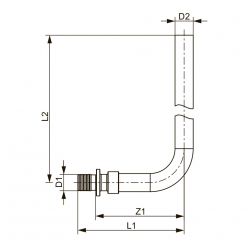 Монтажная трубка TECEspring AX для радиатора конечная 16 x D 15 мм x 300 мм, 714016S