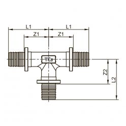 Тройник 90° TECEspring AX латунь 32 x 32 x 32, 760032S