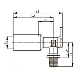  Уголок TECEspring AX с настенным креплением удлиненный латунь 16 x Rp 1/2", 768502S