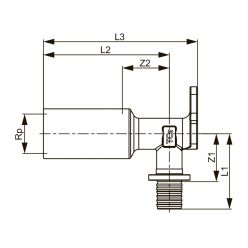 Уголок TECEspring AX с настенным креплением длина 54 мм латунь 25 x Rp 3/4", 768526S