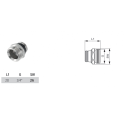 Ниппель TECEspring AX редукционный Евроконус 1/2" x 3/4", 8740440S
