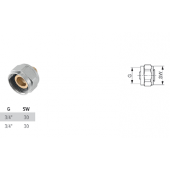 Концовка разборная 3/4" евроконус TECEspring AX для универсальной трубы 20, 713320S