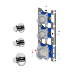 Внешняя часть смесителя ТЕРМОСТАТ на 2 выхода Paffoni Modular Box (цвет - хром), MDE018CR