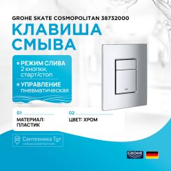 Панель смыва Grohe Skate Cosmopolitan, 38732000 (хром глянец)