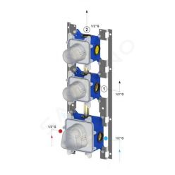 Внешняя часть смесителя ТЕРМОСТАТ на 2 выхода Paffoni Modular Box (цвет - хром), MDE018CR